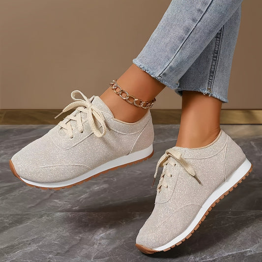 Suze - Vrouwen Beige Sneakers