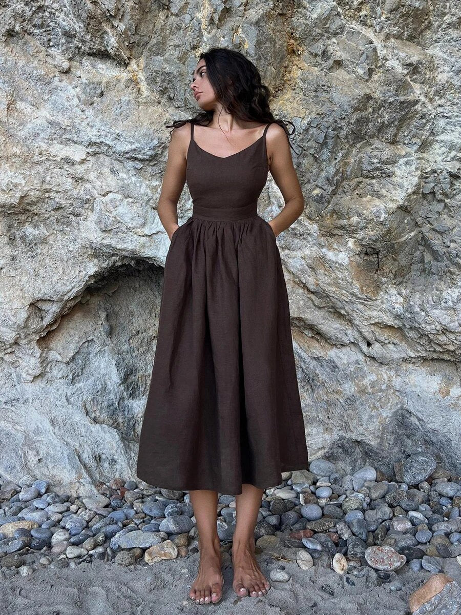 Grietje - Vintage Linnen Strandjurk
