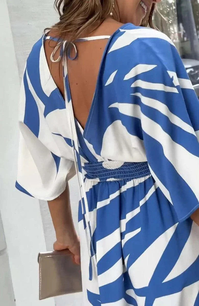 Deeanna - Blauwe Lange Jurk