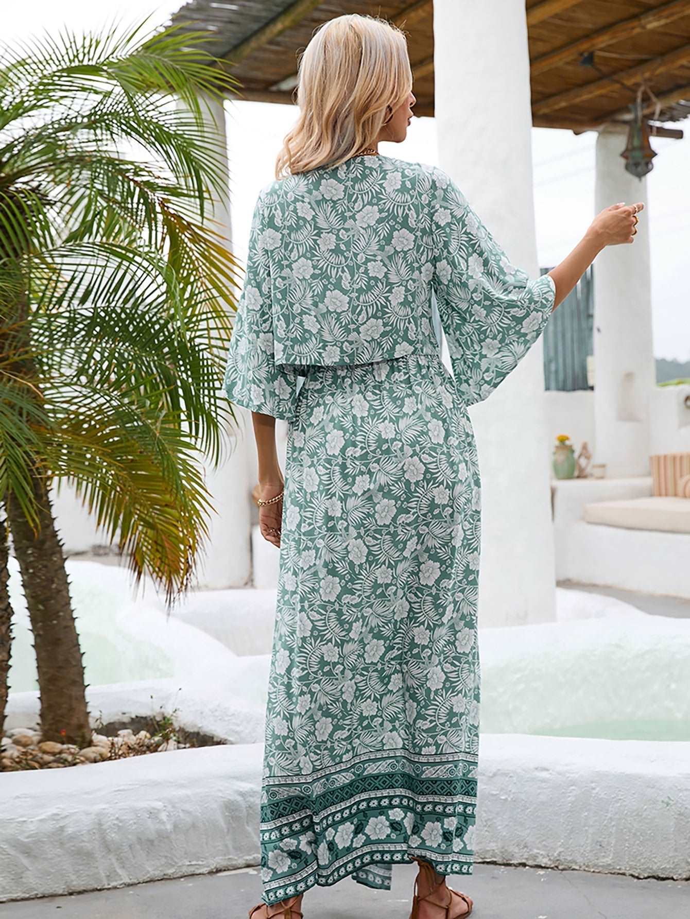 Blauwe Boho Rok Set voor Strandvakantie - Luna