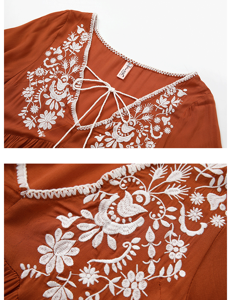 Quintella - Oranje Zomer Maxi-jurk