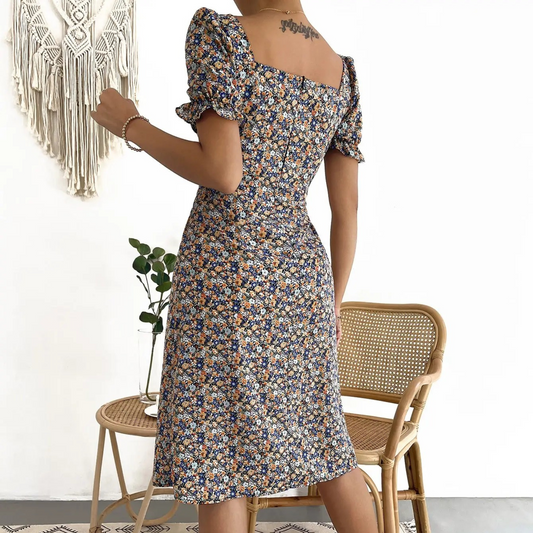 Leida - Elegante Bloemenprint Zomerjurk