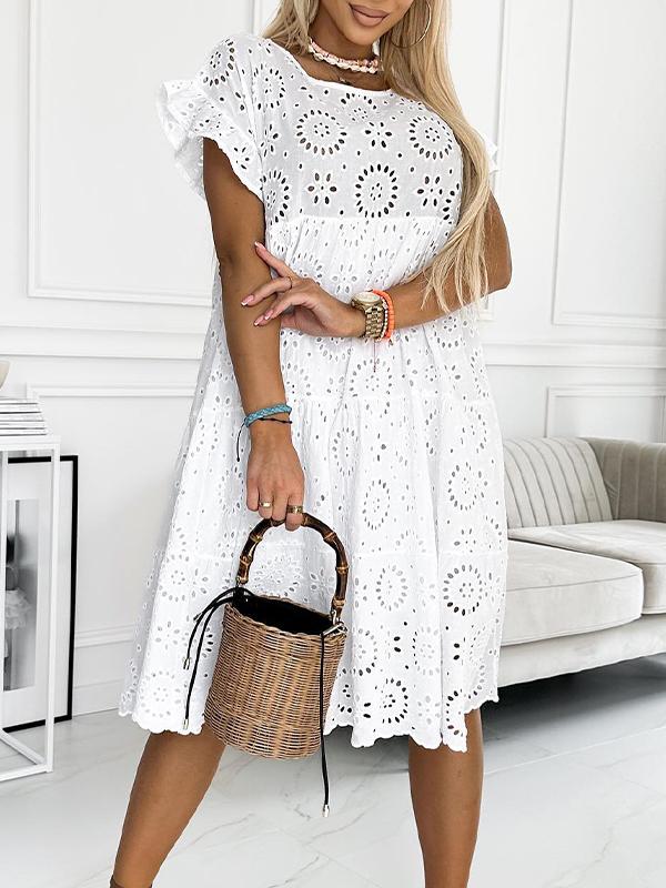Zwart-Ronde Neck Jurk - Anna