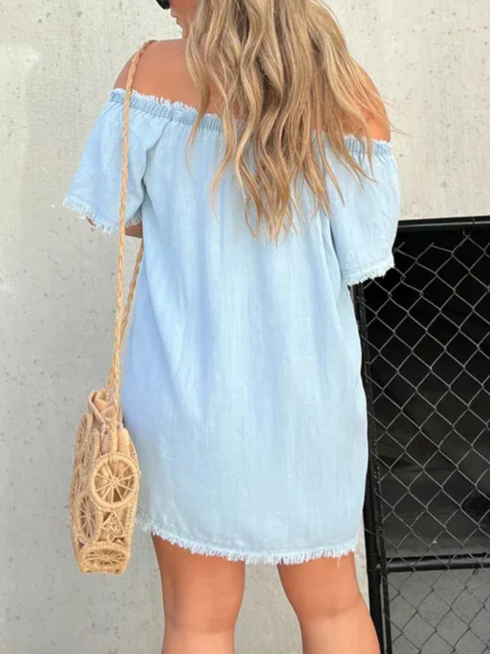 Stralende One-Shoulder Denim Mini-Jurk