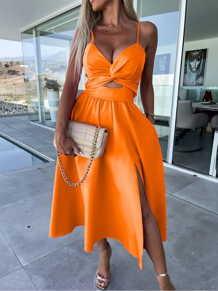 Flore - Elegante Oranje Jurk