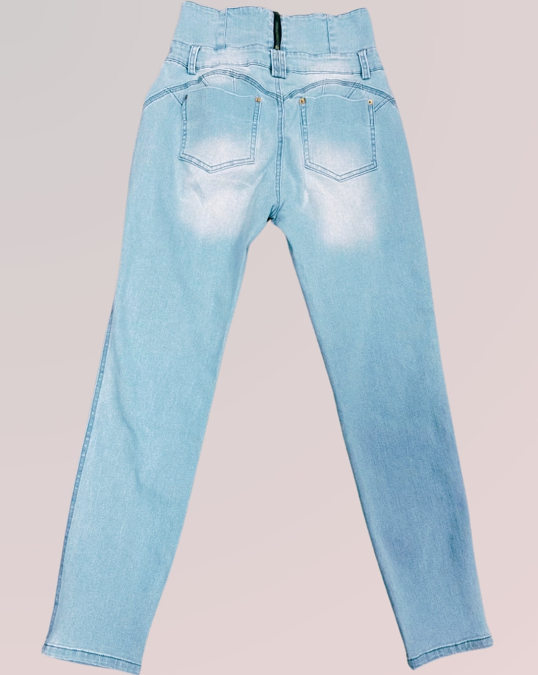 Zip-High Skinny: Verhoog je Stijl met Comfortabele High-Waisted Jeans!