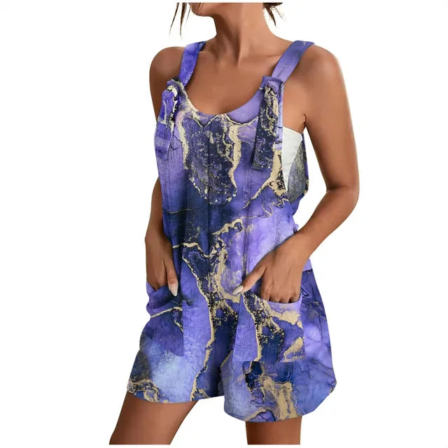 Daiana - Grijze Zomerse Korte Jumpsuit