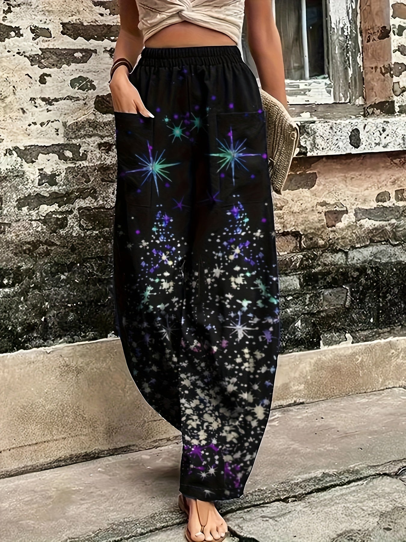 Zwarte Boho Plus Size Broek - Lara