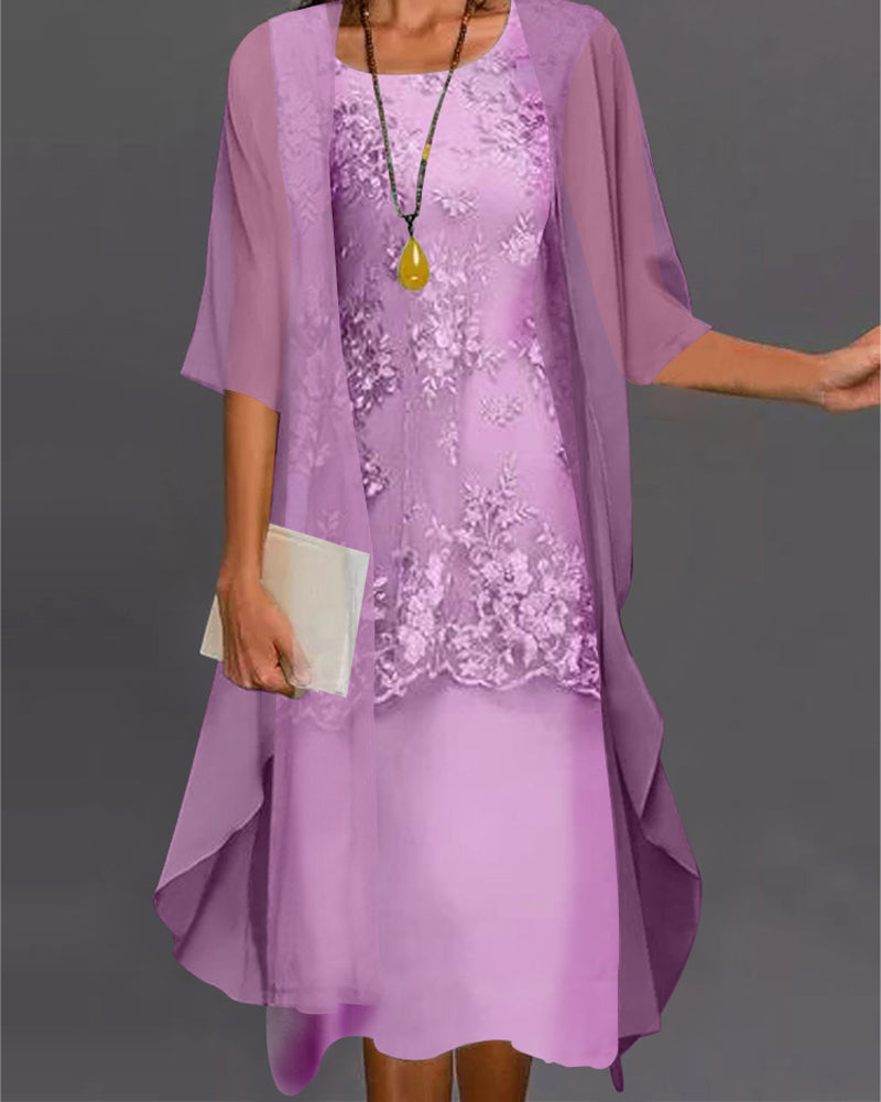 Hinke - Tweedelige Chiffon Jurk
