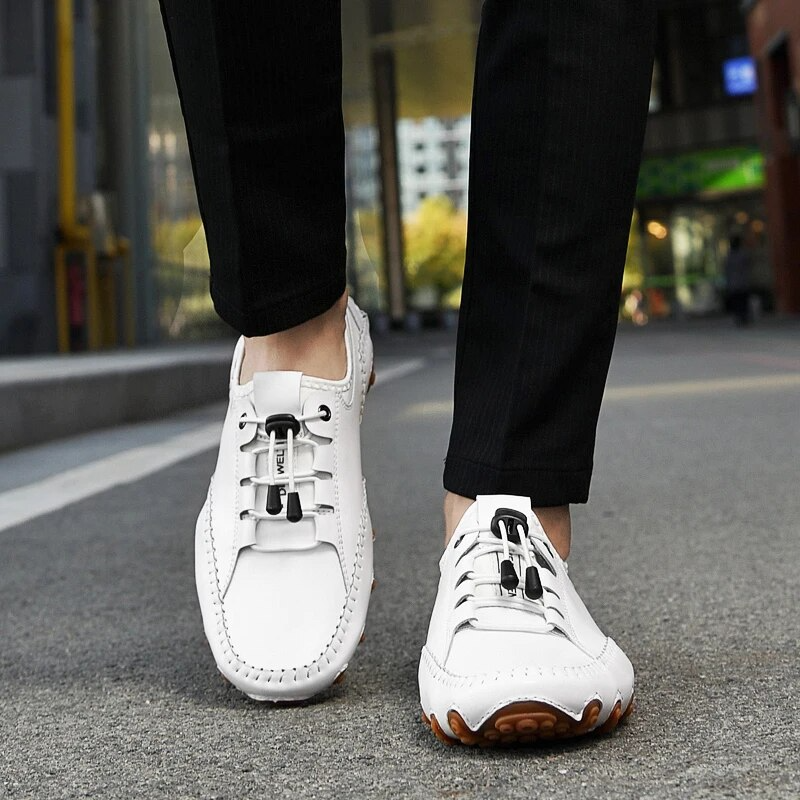 Witte Orthopedische Leren Loafers - Elias