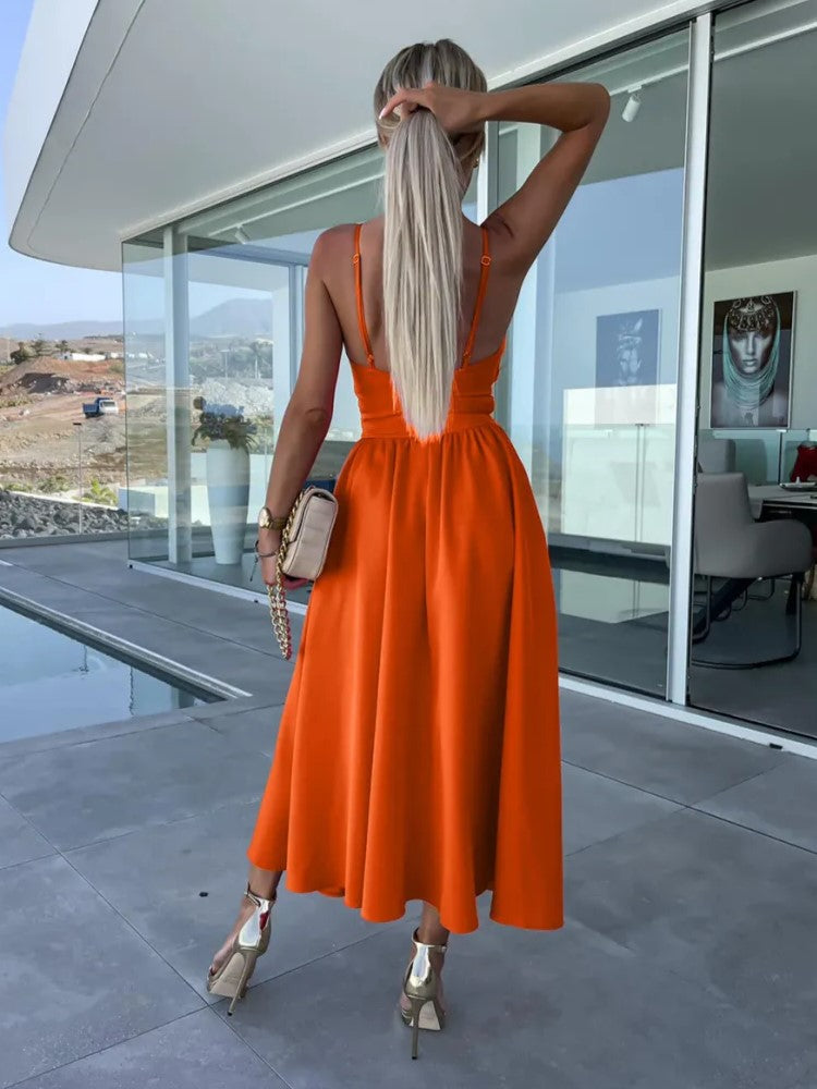 Flore - Elegante Oranje Jurk