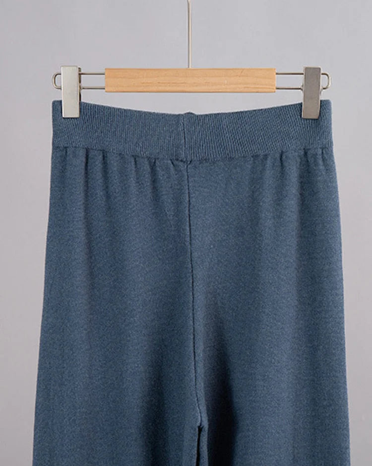 Chique Revers V-Hals Trui & Broek Set - Perfect voor Dagelijkse Elegantie
