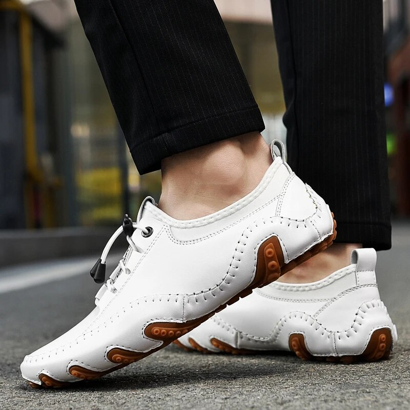 Witte Orthopedische Leren Loafers - Elias