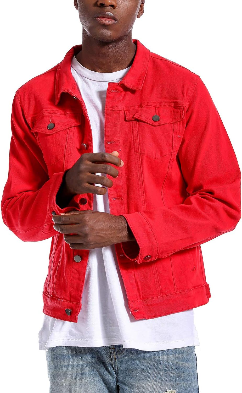 Stoere Slim-Fit Heren Spijkerjas met Scheuren
