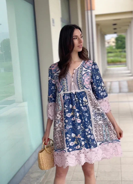 Vera-Lynn - Bedrukte Vintage Jurk