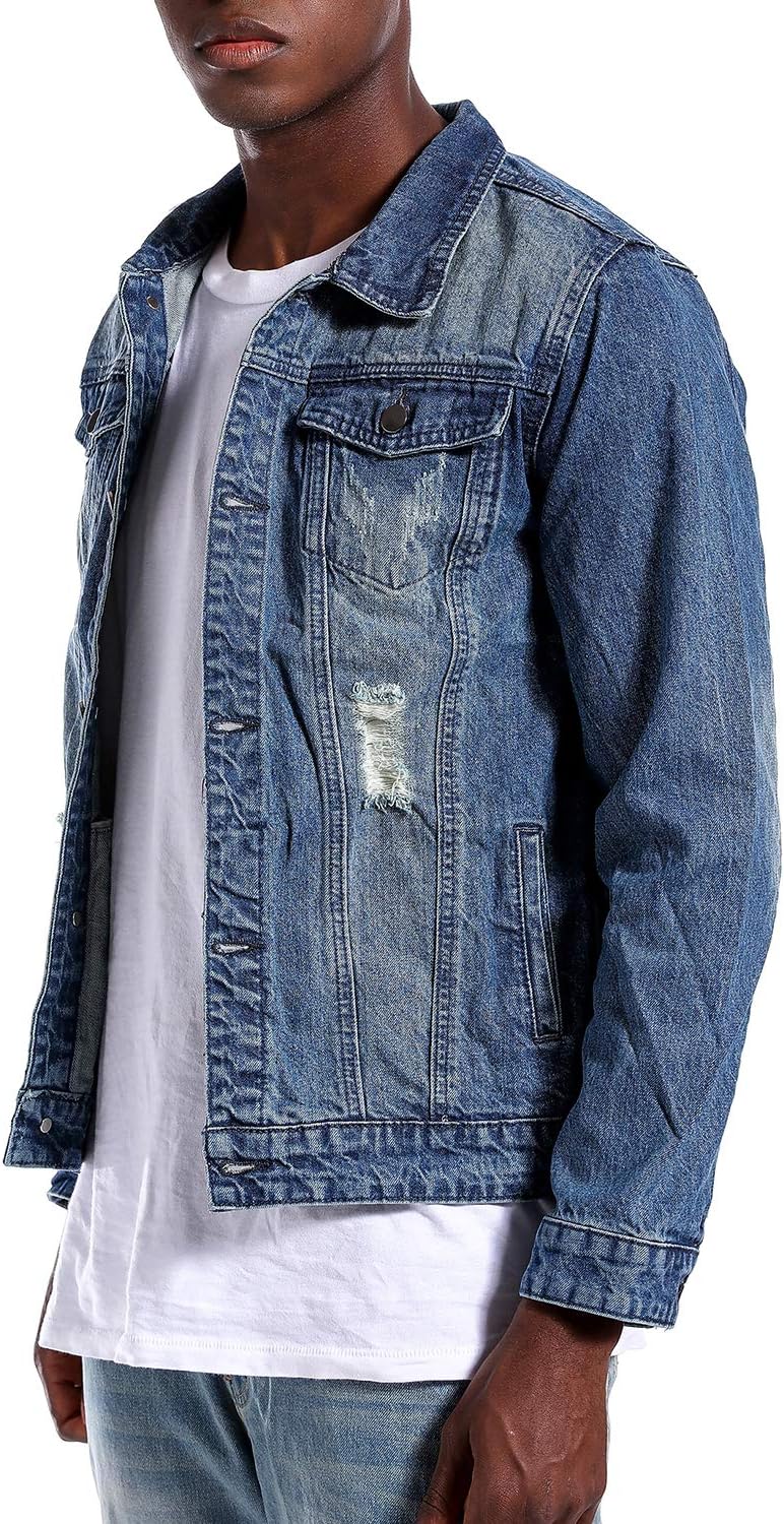 Stoere Slim-Fit Heren Spijkerjas met Scheuren