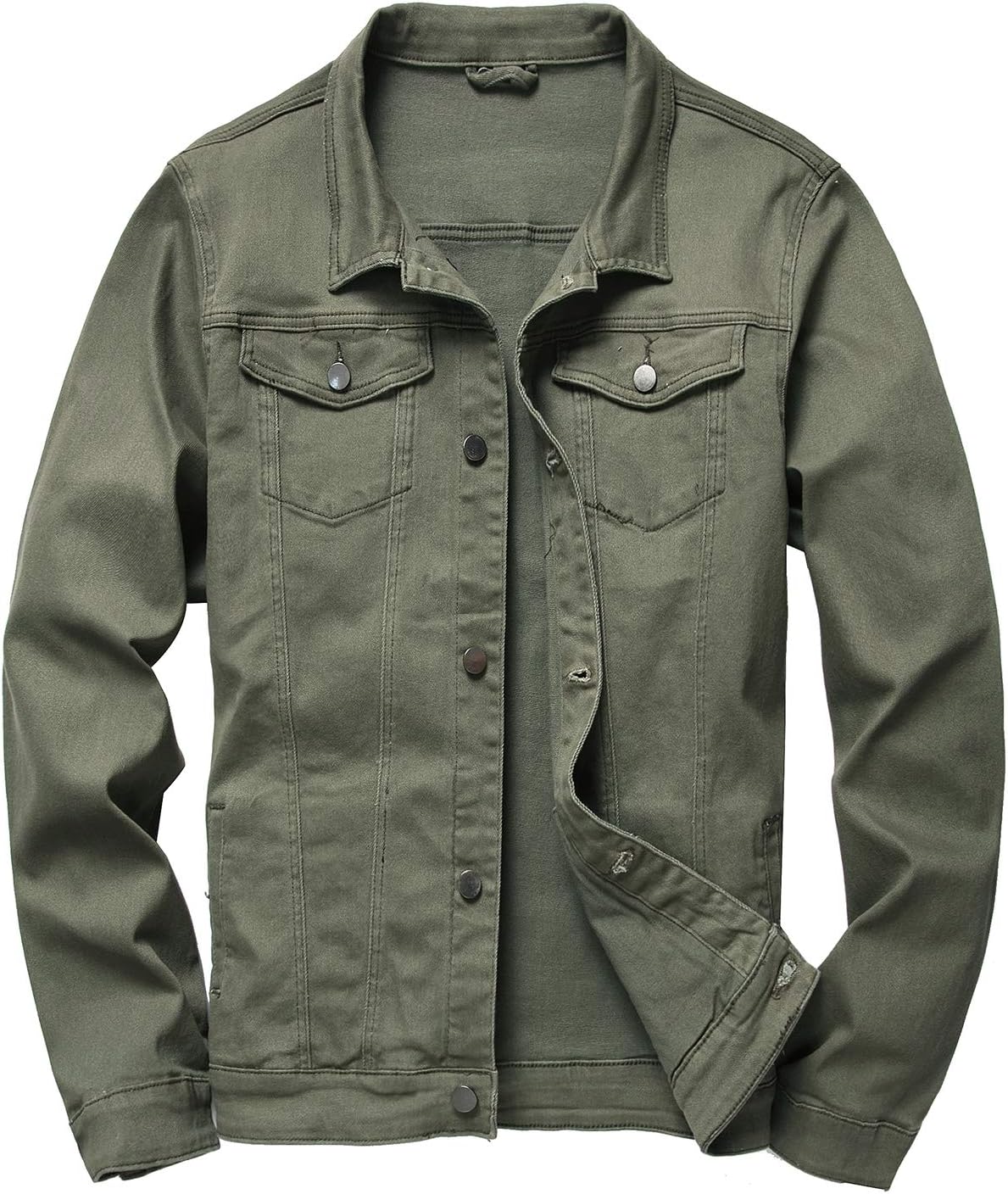 Stoere Slim-Fit Heren Spijkerjas met Scheuren