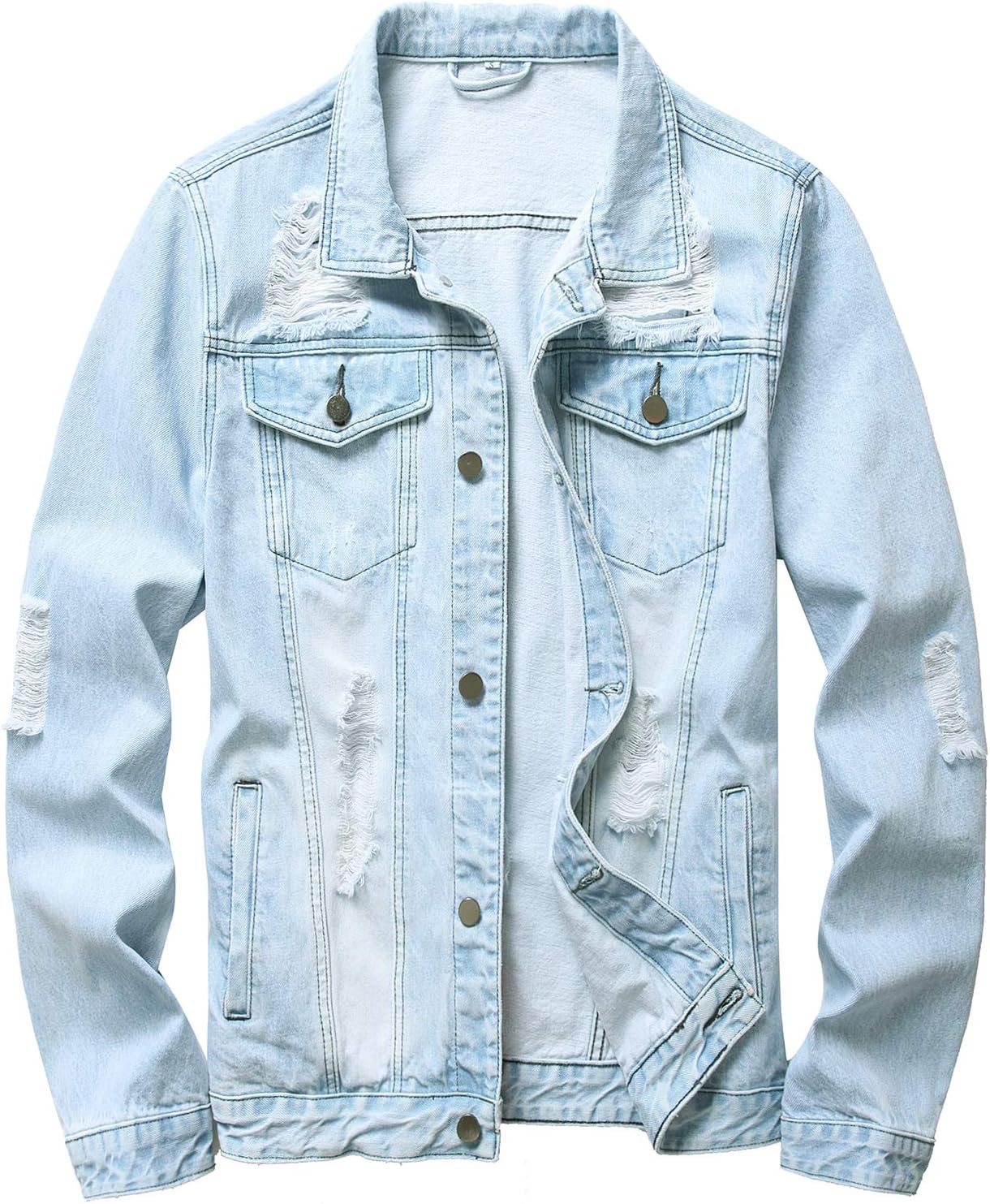 Stoere Slim-Fit Heren Spijkerjas met Scheuren