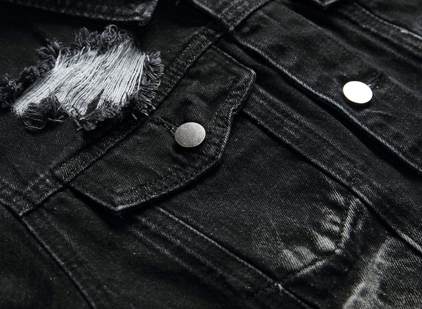 Stoere Slim-Fit Heren Spijkerjas met Scheuren