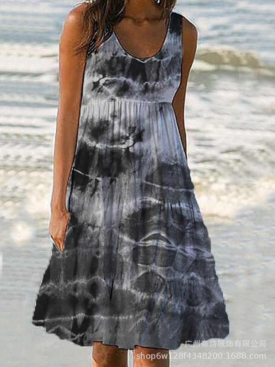 Blauw Tie-Dye Jurk - Sara