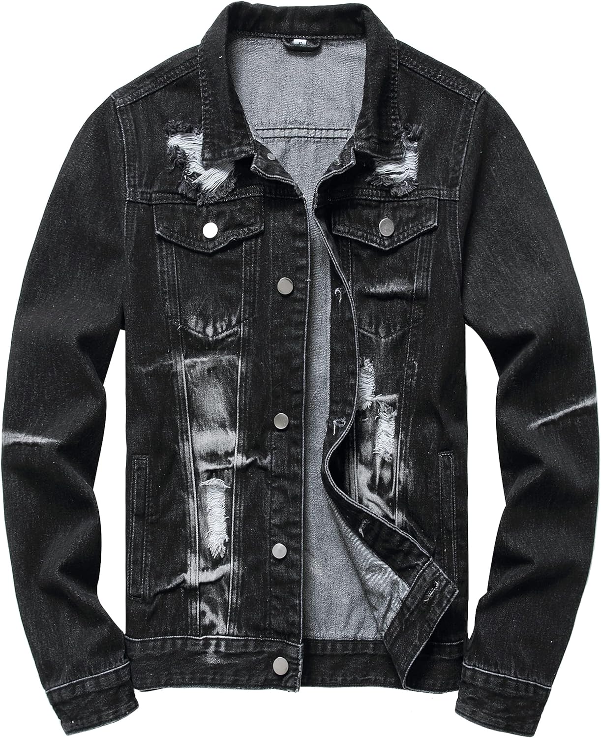 Stoere Slim-Fit Heren Spijkerjas met Scheuren