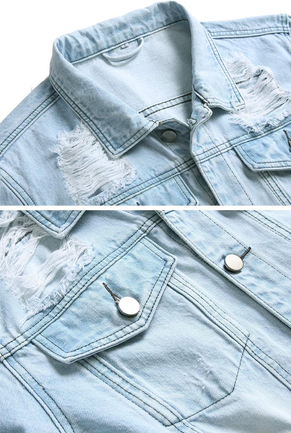 Stoere Slim-Fit Heren Spijkerjas met Scheuren