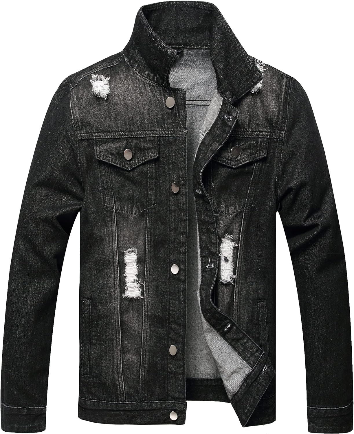Stoere Slim-Fit Heren Spijkerjas met Scheuren