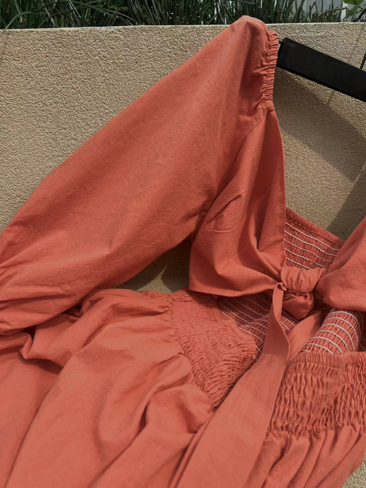 Roosje-Lynn - Oranje Midi Jurk