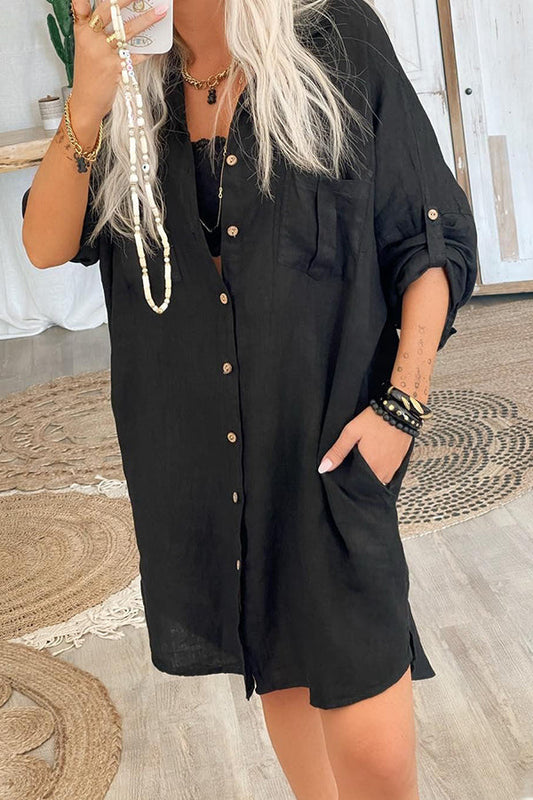 Chique Woestijn Midi-Jurk met Zakken