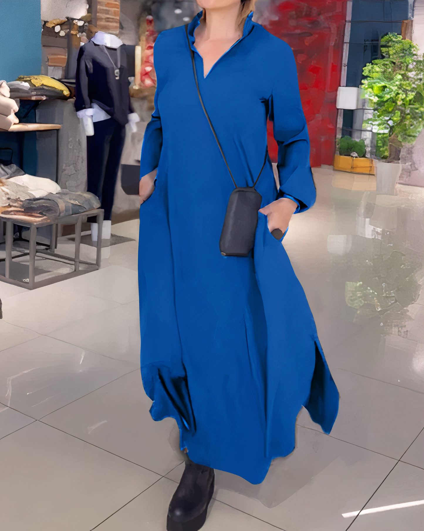 Ivanka - Lange Mouwen Maxi-jurk