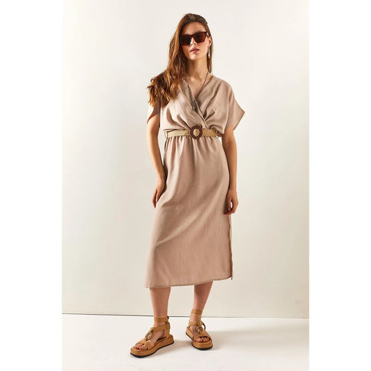 Gisela - Lichtgewicht Lijnjurk met Split