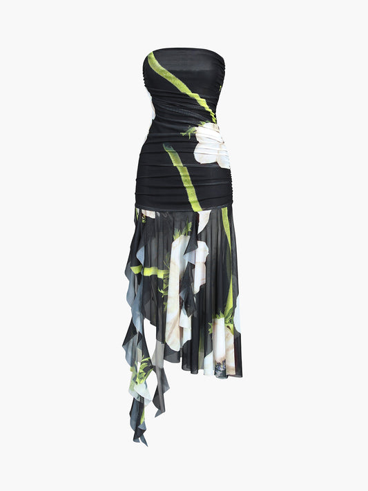 Leontien - Geplooide Midi Jurk