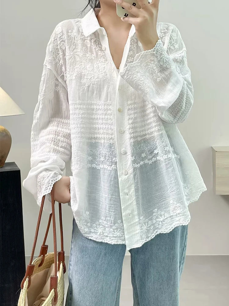 Beige Geborduurde Tuniek - Florie