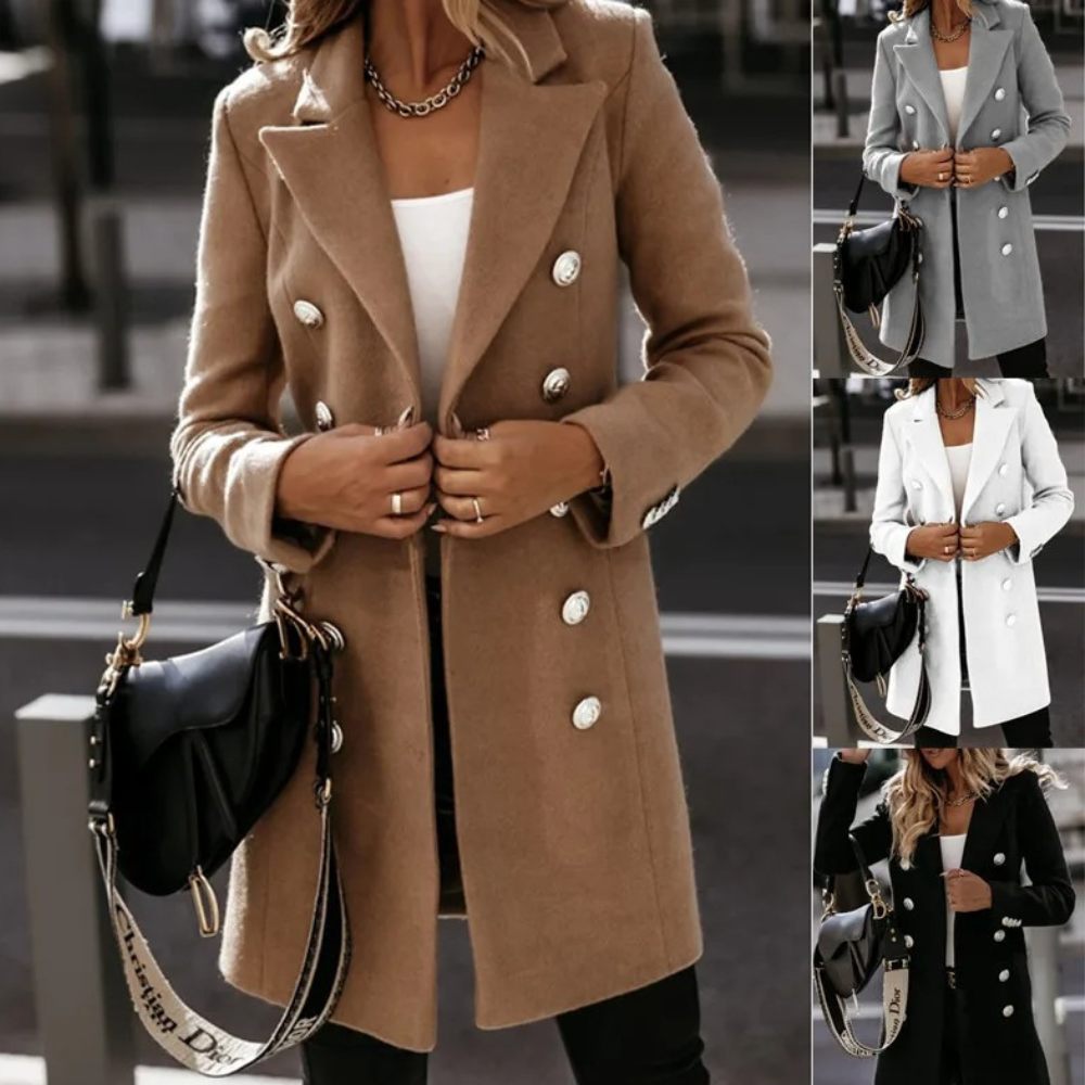 Chique Dames Dubbelknoops Blazer - Elegante Pasvorm