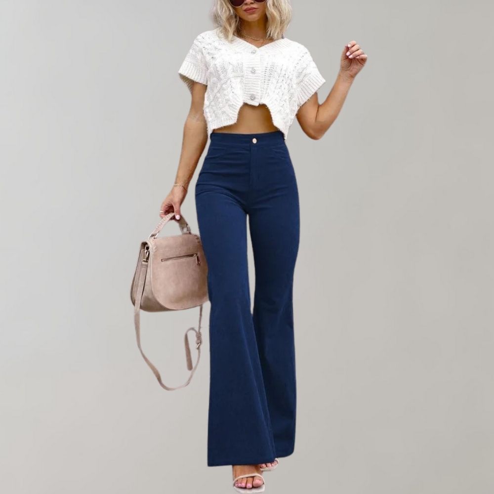 Zoe - Uitlopende Corduroy Broek