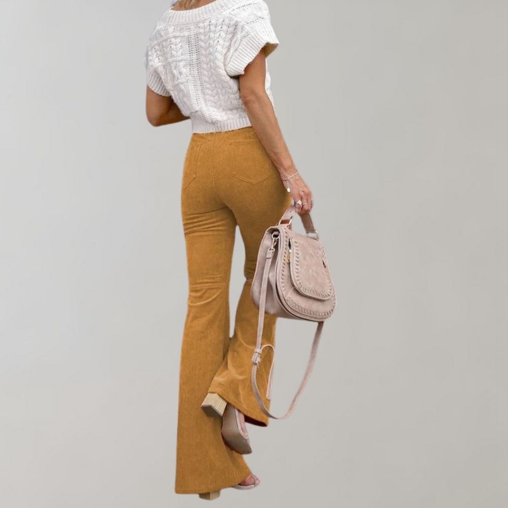 Zoe - Uitlopende Corduroy Broek