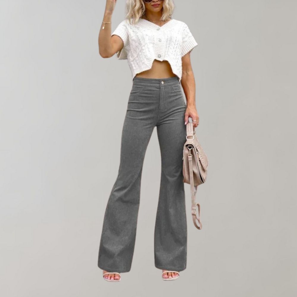Zoe - Uitlopende Corduroy Broek
