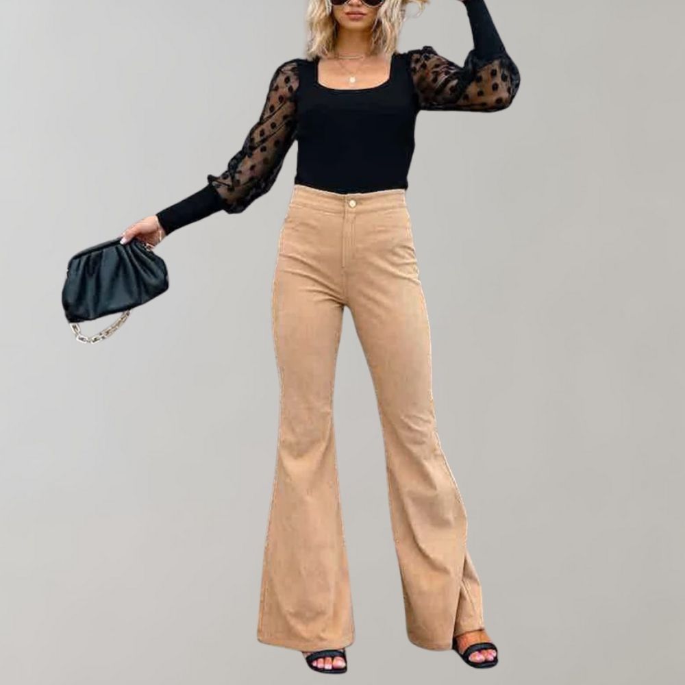 Zoe - Uitlopende Corduroy Broek