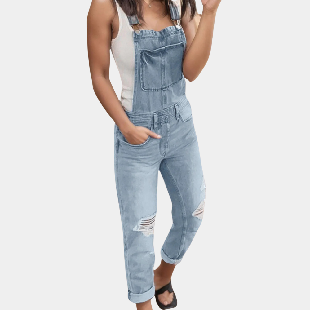 Silke - Gescheurde Denim Overalls