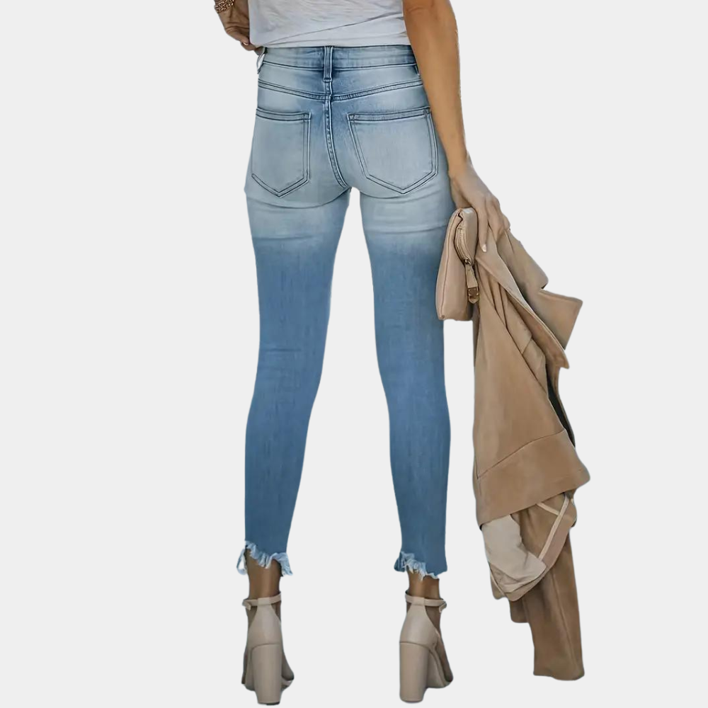 Ylva - Gewassen Gescheurde Jeans