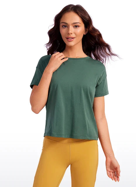 Mattea - Roze Katoenen Workout T-shirt