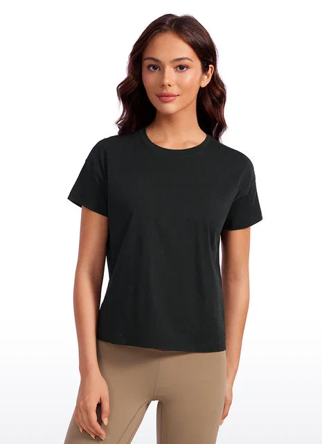 Mattea - Roze Katoenen Workout T-shirt