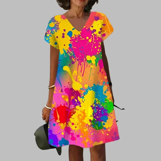 Zwarte Regenboog Jurk - Lotte