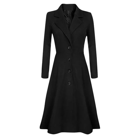 Elegante Wollen Charme: Dames Herfst-Winter Casual Jas - Puur Wol, Tijdloze Stijl
