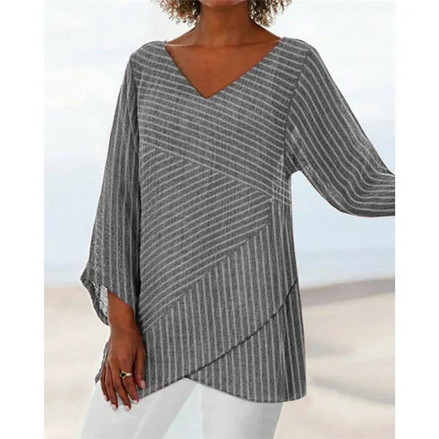 Blauw Gestreept Langarmshirt - Isa