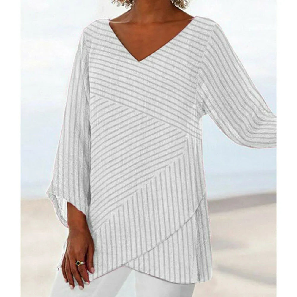 Blauw Gestreept Langarmshirt - Isa