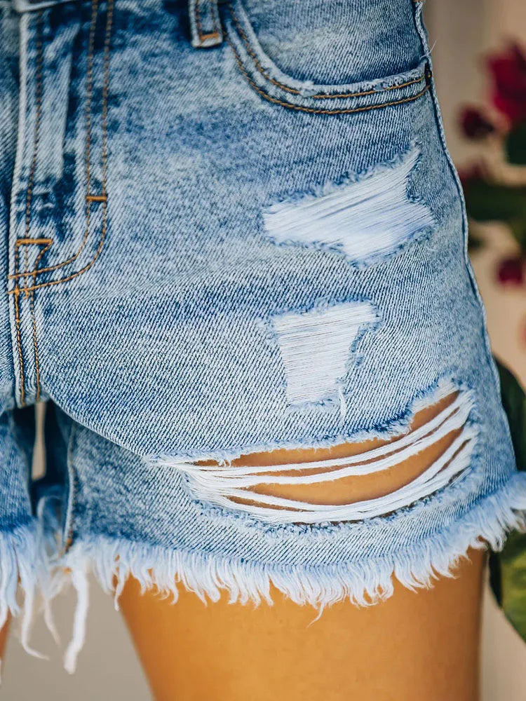 Klaartje - Gescheurde Denim Shorts