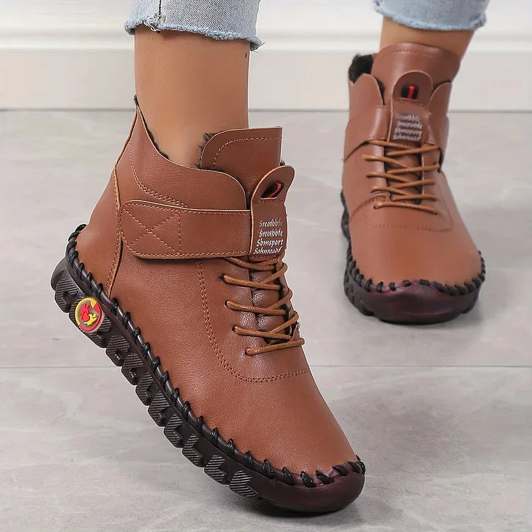 Beige Handgemaakte Sneakerlaarzen - Amara