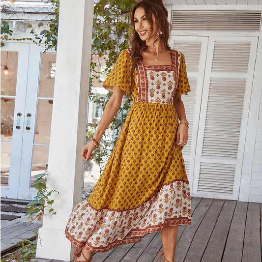 Noorleen - Elegante Vintage Bloemenjurk