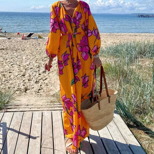 Jiska - Bloemenpatroon Maxi-jurk